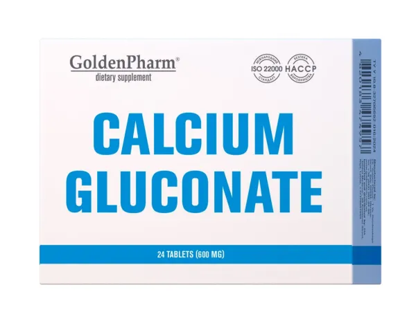 Maisto papildas Golden Pharm Kalcio gliukonatas tabletės N24